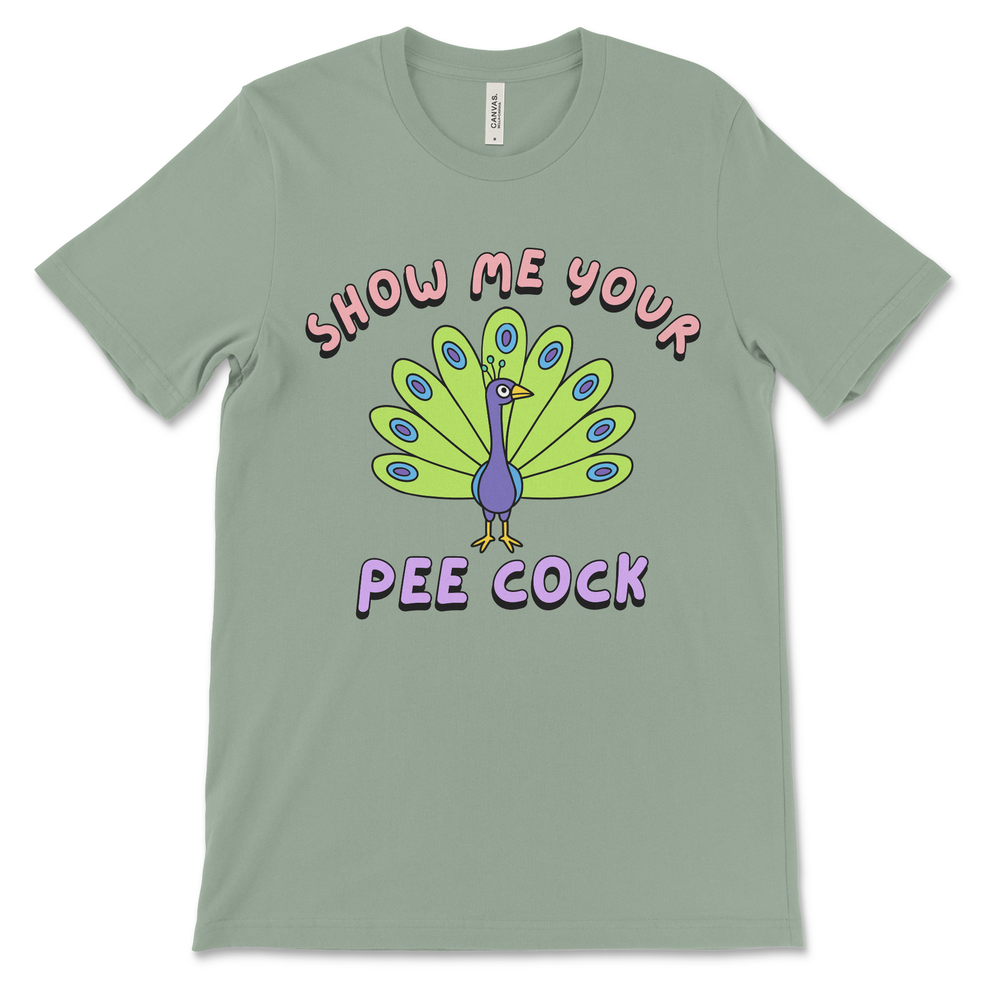 Offensive peacock pun shirt with adult humor. A cheeky tee for bird lovers, gag gifts, and anyone into rude, inappropriate, or sarcastic t-shirts.