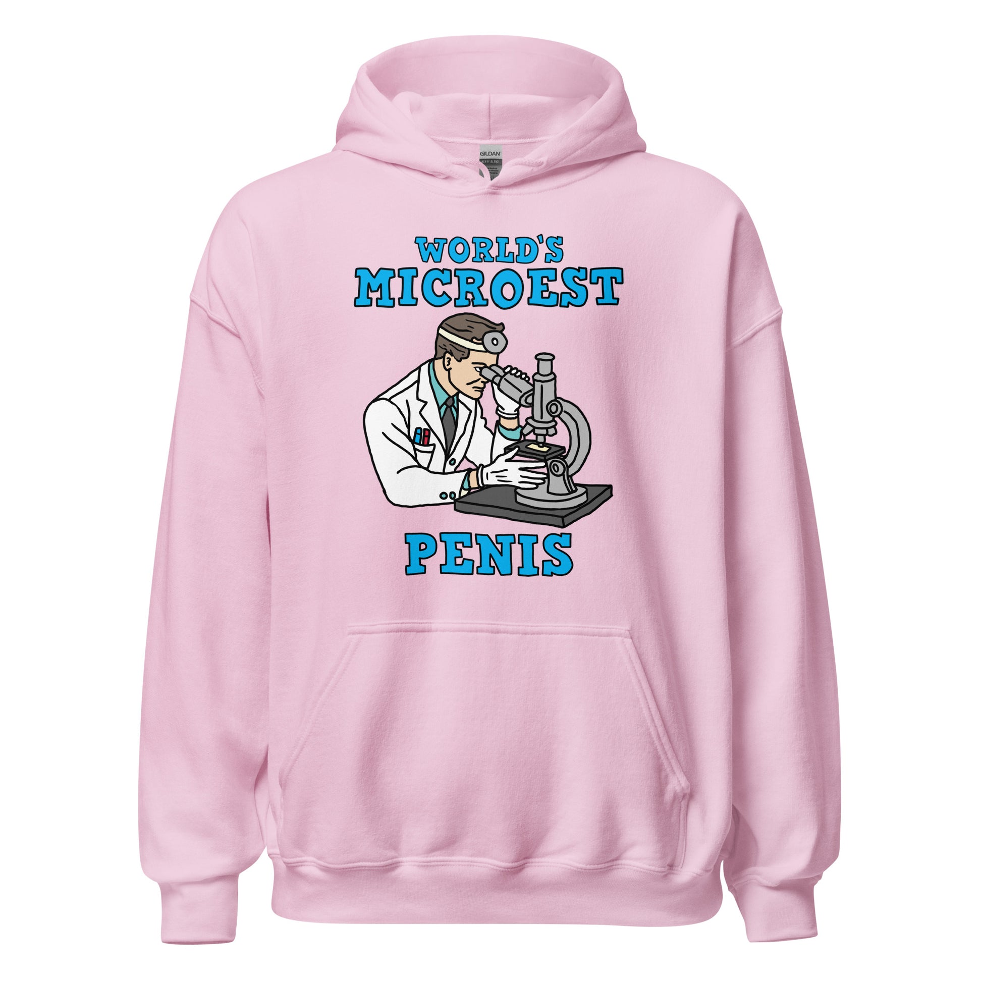 Hoodie with the phrase World’s Microest Penis, an offensive meme hoodie with misspelled text, cringe humor, and unhinged internet style.