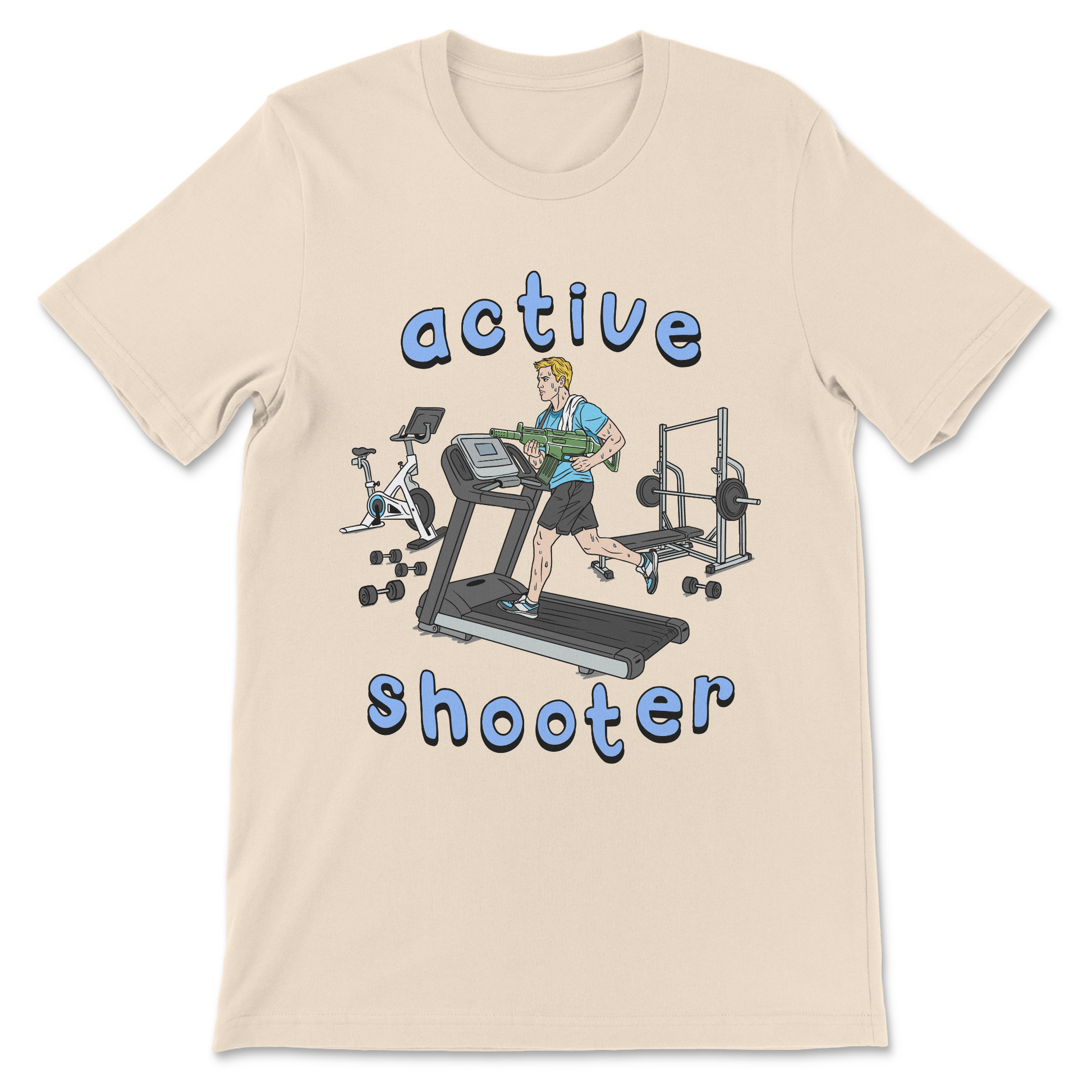 our funny and unwearable inappropriate shirt, active shooter