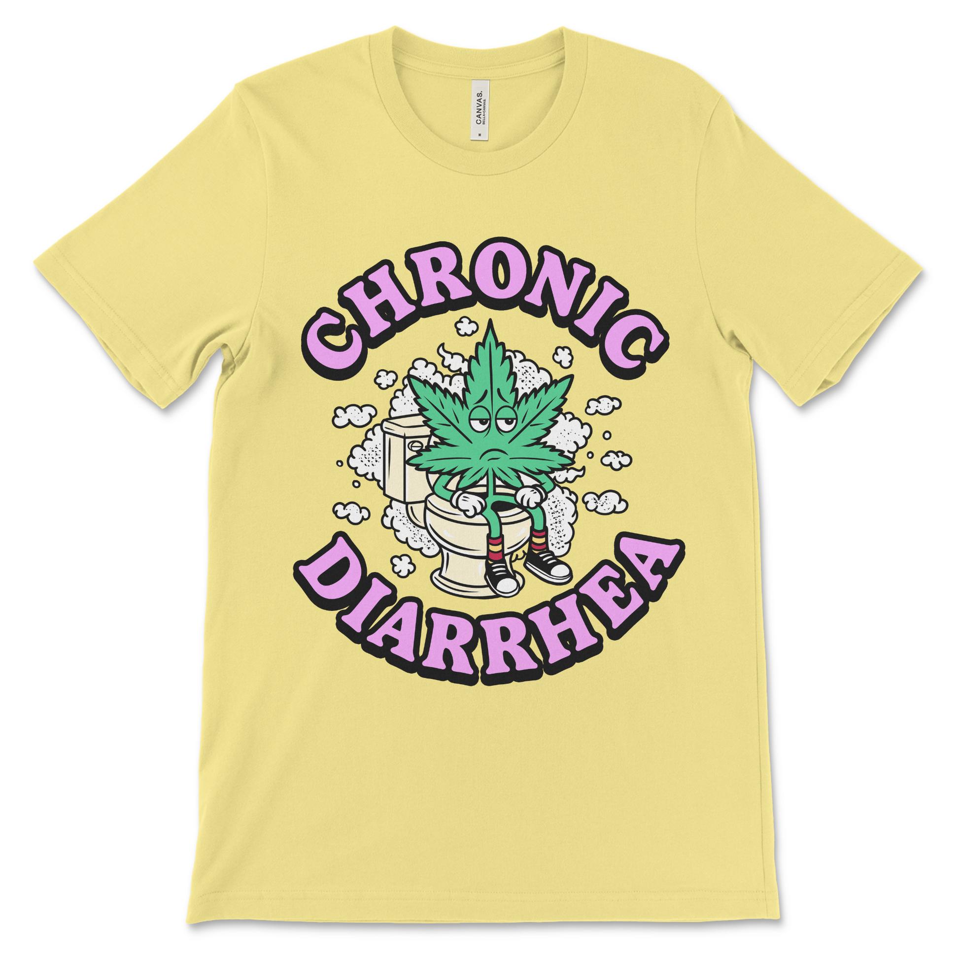 Graphic weed shirt with crude toilet humor and marijuana reference. Designed for stoners looking for funny and offensive apparel.