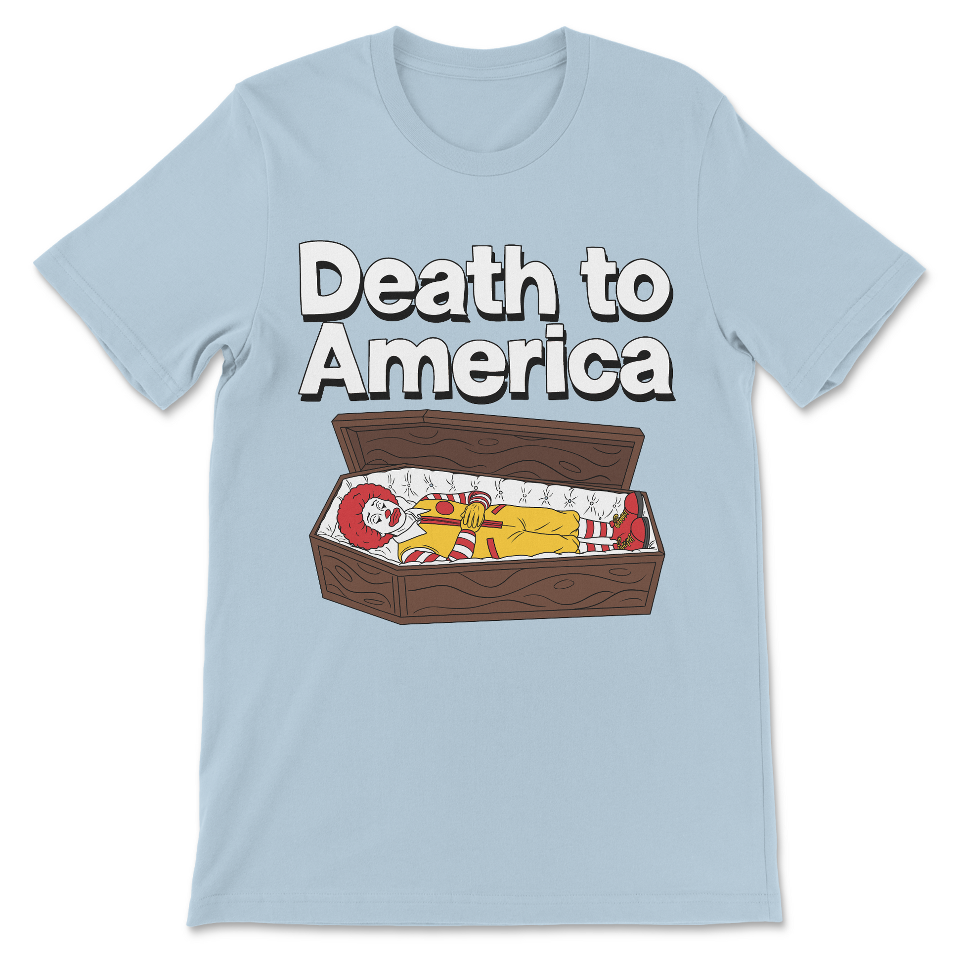 funny USA parody shirt dead clown design america decline satire graphic
