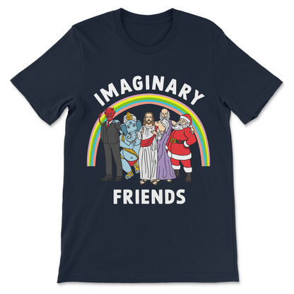 Imaginary Friends funny religious shirt with Jesus Ganesha Santa Devil and Greek god