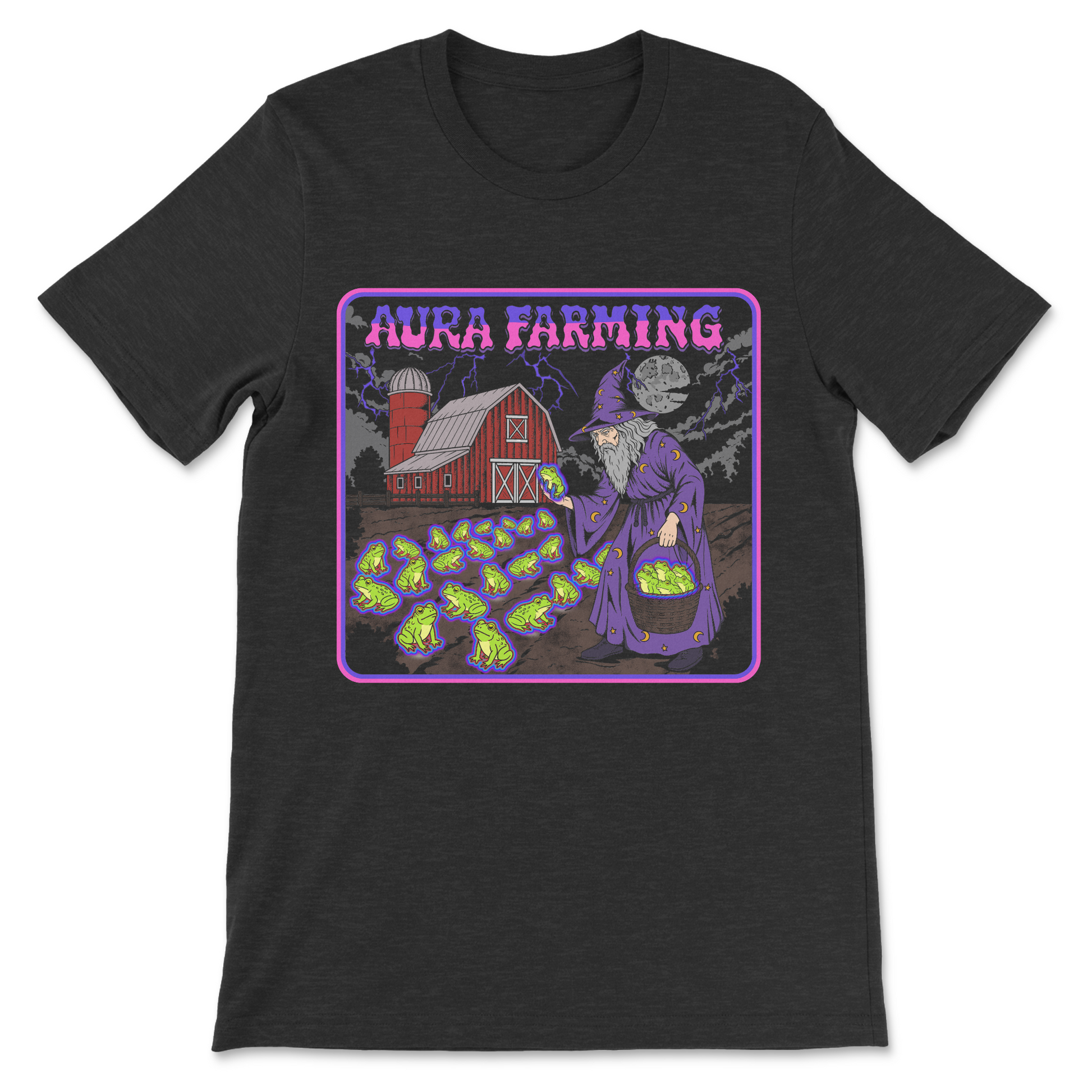 Aura Farming wizard frog graphic shirt
