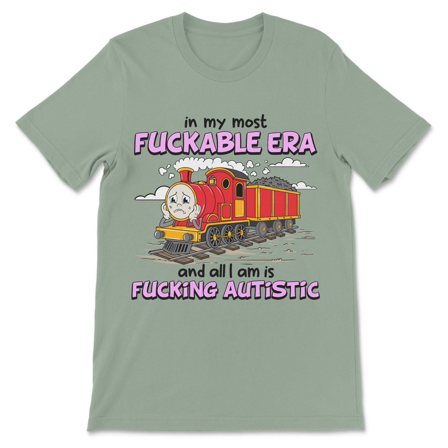 Funny autistic meme shirt with a vintage-style graphic and irreverent self-deprecating humor.
