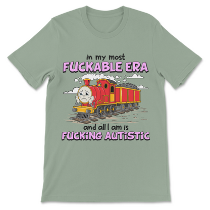 Funny autistic meme shirt with a vintage-style graphic and irreverent self-deprecating humor.
