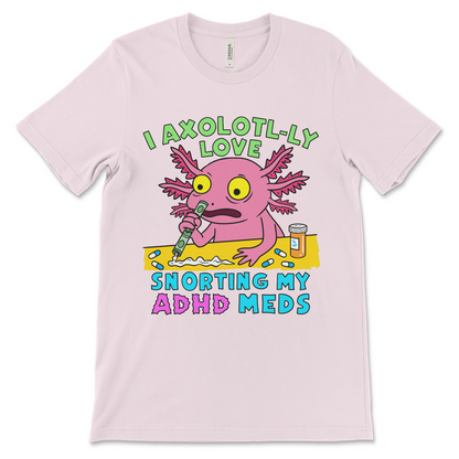 Weird inappropriate axolotl graphic tee for Gen Z humor fans