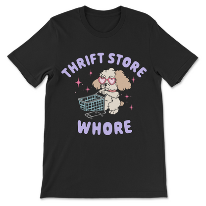 offensive joke thrift shopping shirt women
