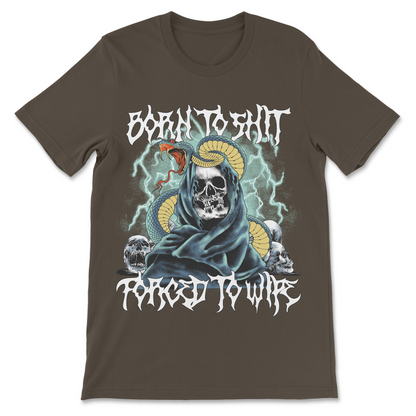 Poop humor shirt with Born to Shit Forced to Wipe graphic