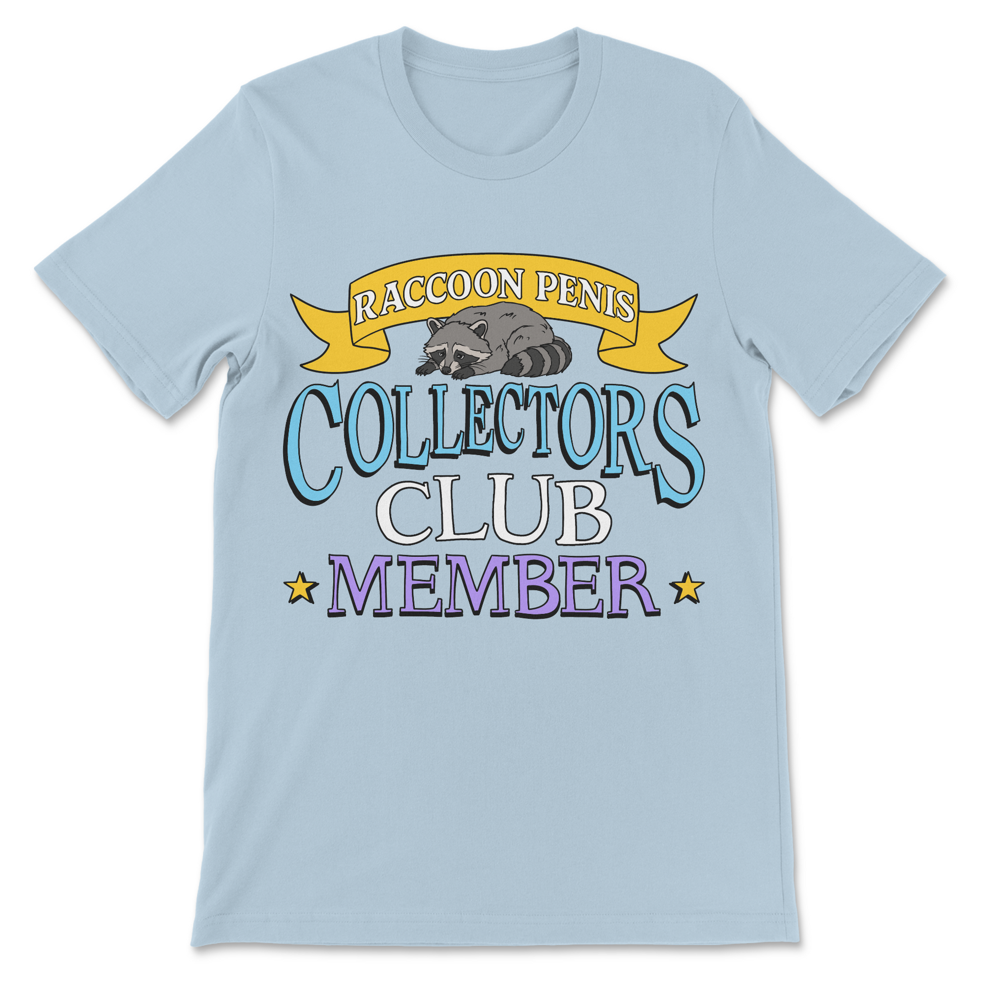 Crude raccoon penis club member graphic shirt