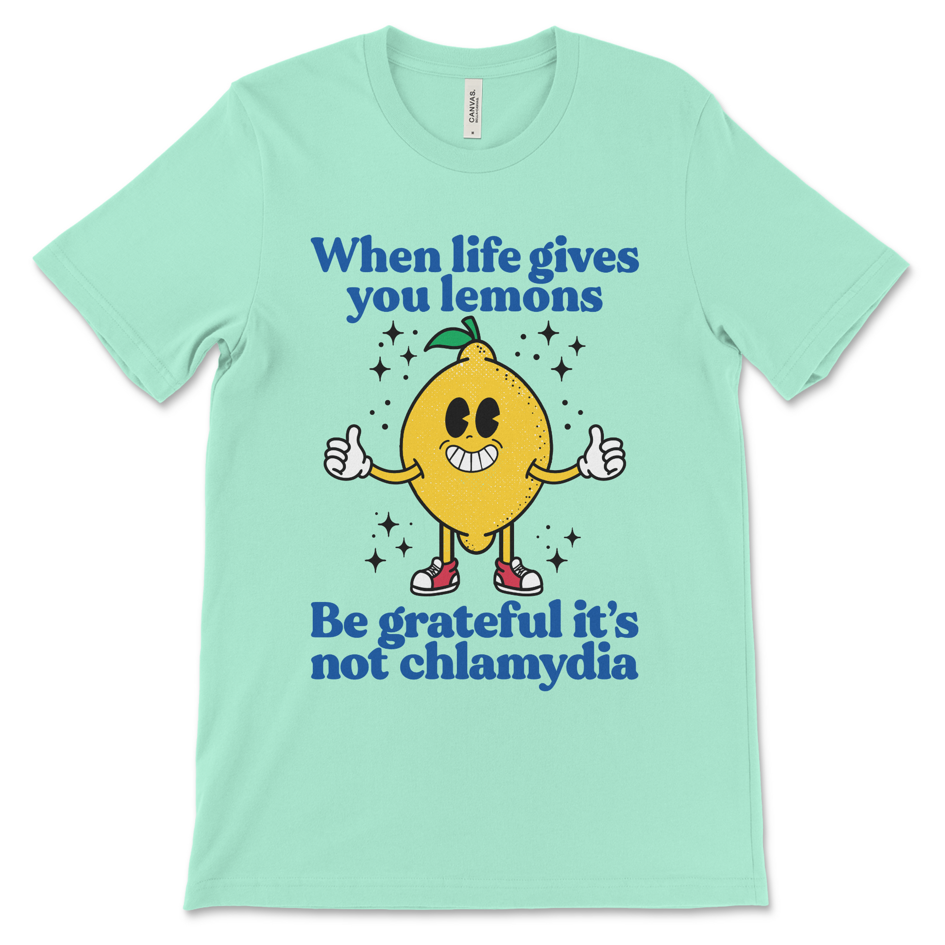 Cringe funny shirt with lemons and chlamydia punchline, sarcastic humor tee
