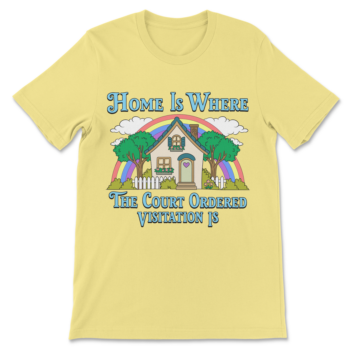 Divorced parents funny graphic shirt with sarcastic court ordered visitation saying