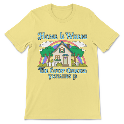 Divorced parents funny graphic shirt with sarcastic court ordered visitation saying