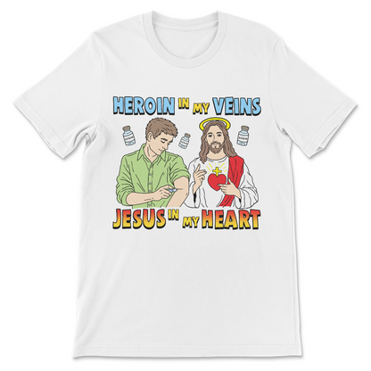 an unwearable tshirt about Jesus and drugs 