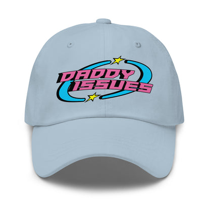 Y2K aesthetic dad hat reading Daddy Issues
