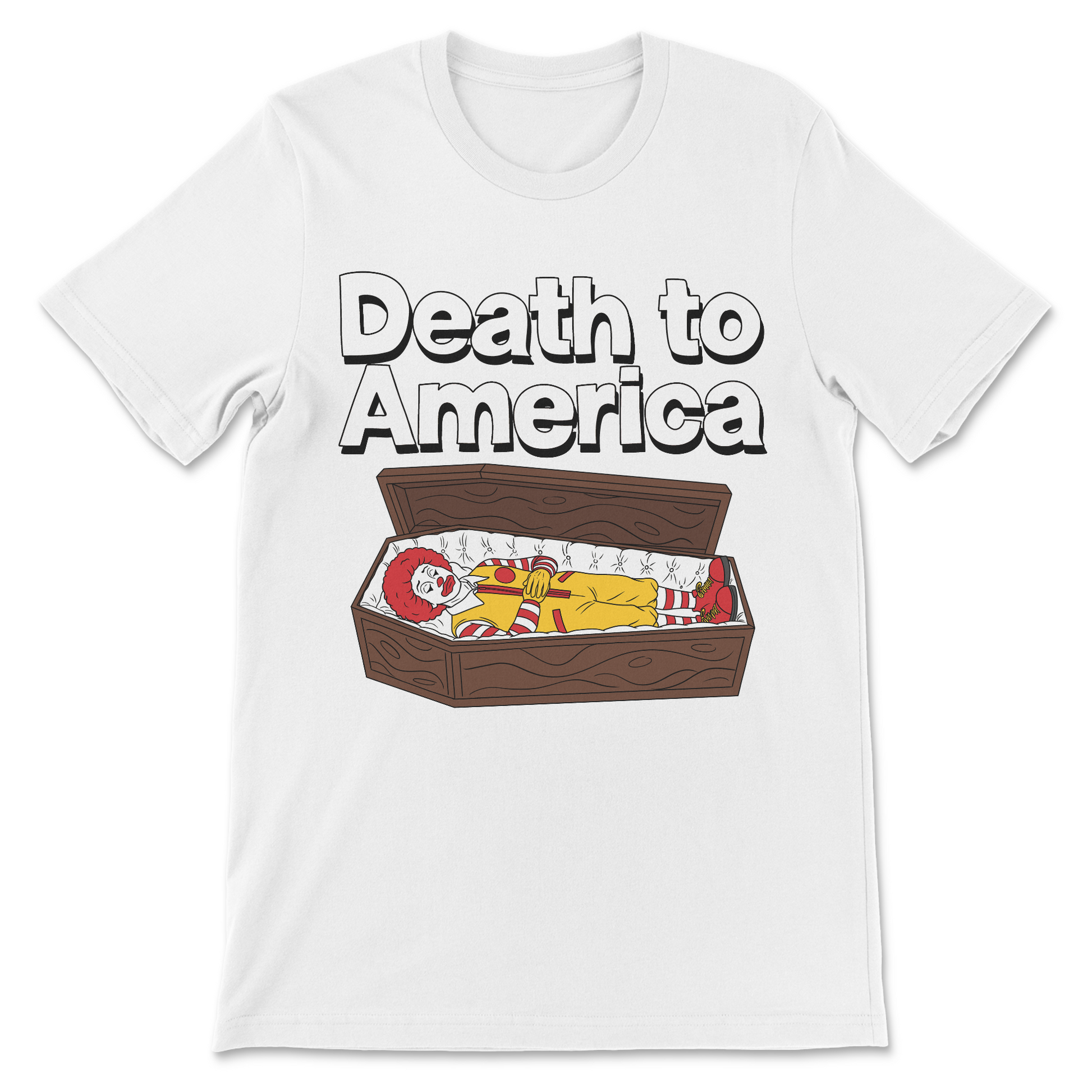 dark humor USA shirt dead clown representing america downfall graphic tee
