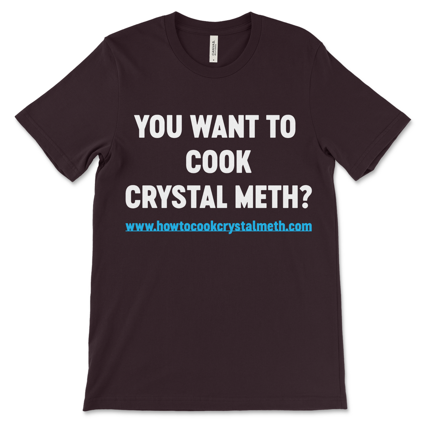Horrible text only offensive shirt with dark humor and absurd theme.