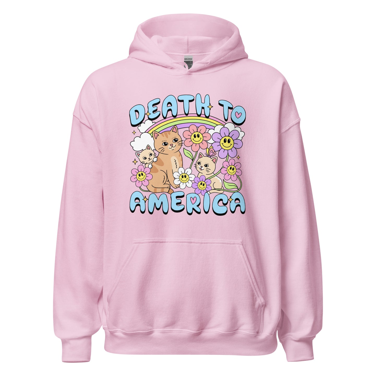 Death to America funny ironic dark humor hoodie