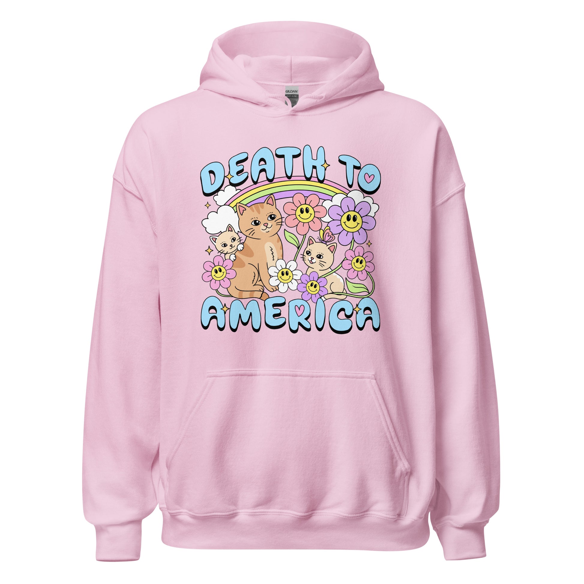 Death to America funny ironic dark humor hoodie