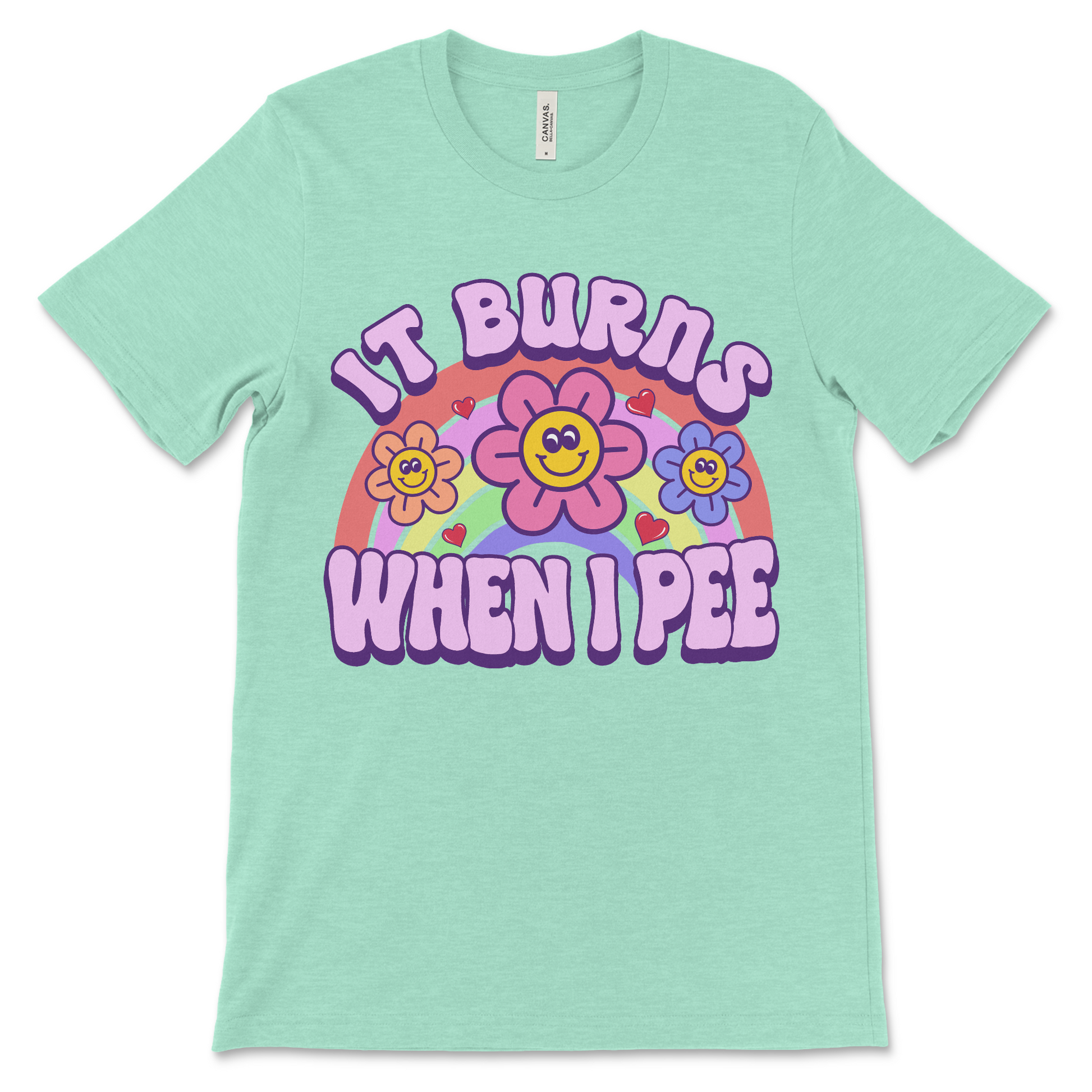It Burns When I Pee shirt, embarrassing funny meme tee with gross humor and ironic cringe style.