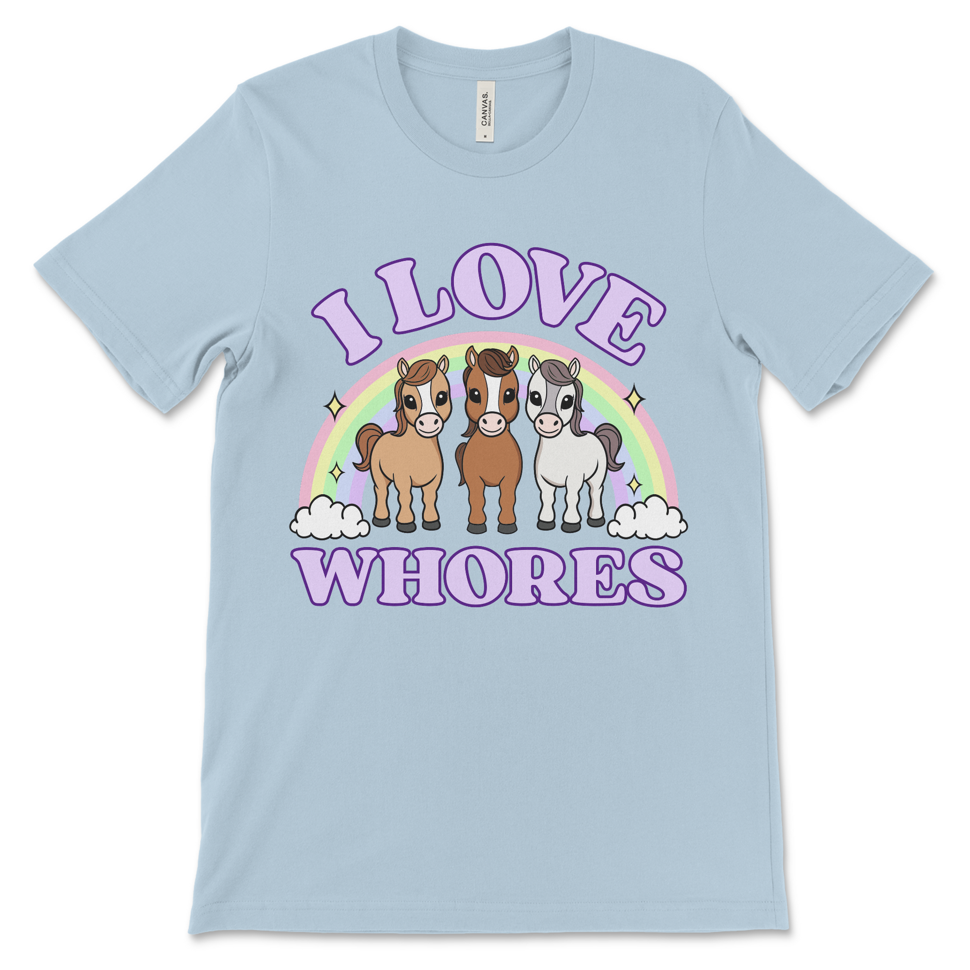NSFW shirt with a hilarious dirty joke and horse graphic, ideal for fans of rude shirts and novelty apparel.
