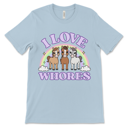 NSFW shirt with a hilarious dirty joke and horse graphic, ideal for fans of rude shirts and novelty apparel.

