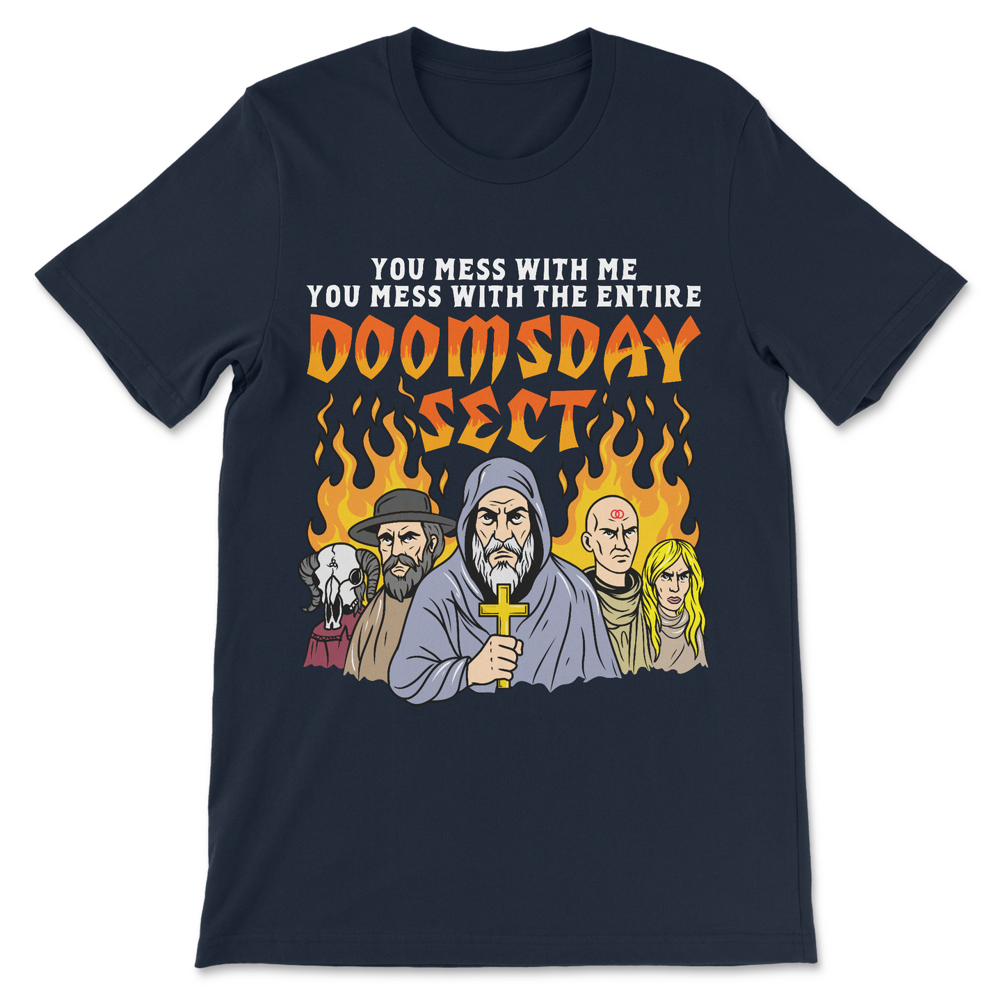 weird internet humor shirt parodying cults
