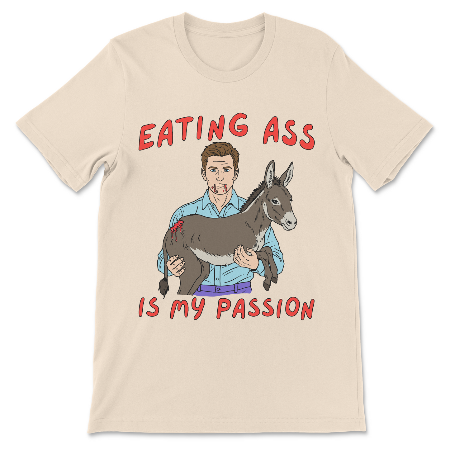 eating ass shirt crude humor novelty shirt
