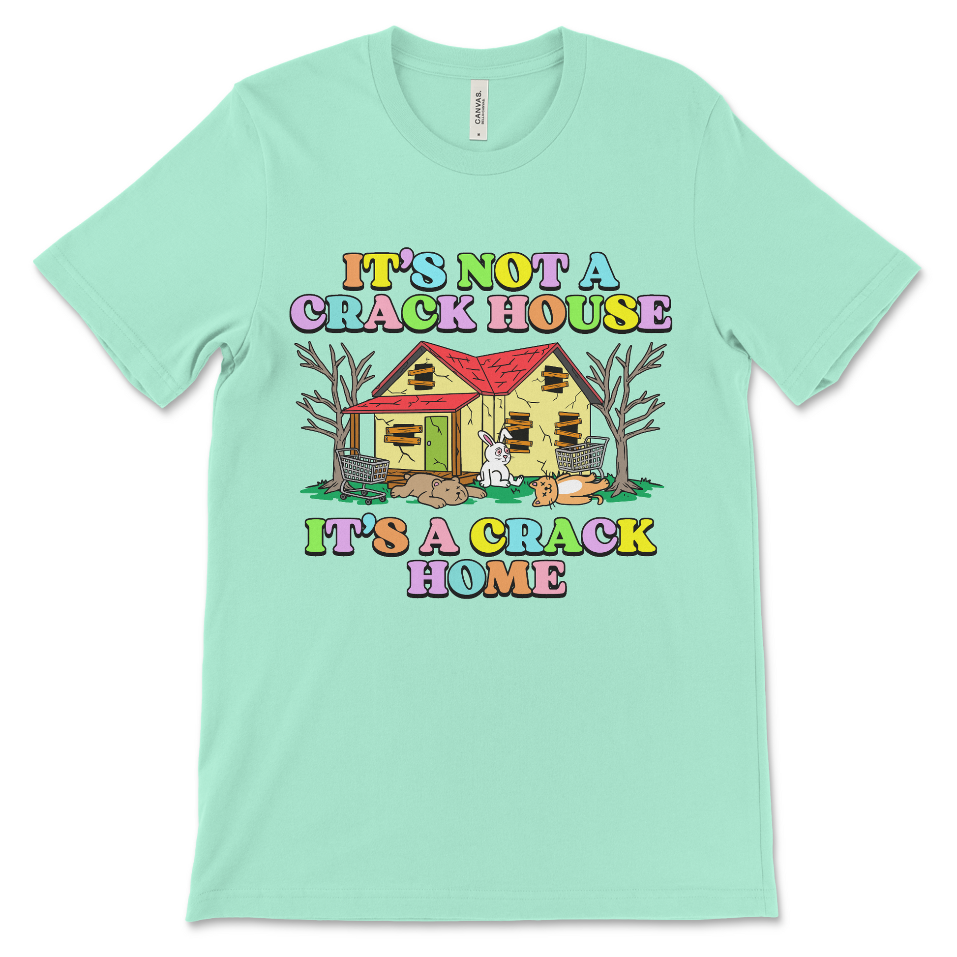 Cursed graphic tee with shocking slogan about crack cocaine