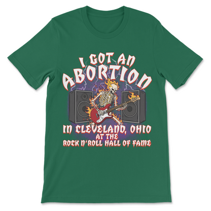 Offensive dark humor T-shirt with bizarre abortion quote
