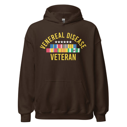 funny Offensive sweatshirt featuring Venereal Disease Veteran design