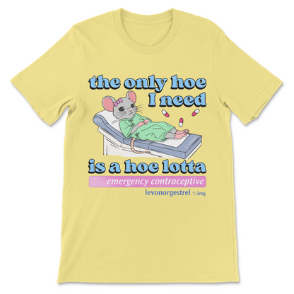 Hoe-lotta emergency contraceptive vulgar women’s graphic t-shirt
