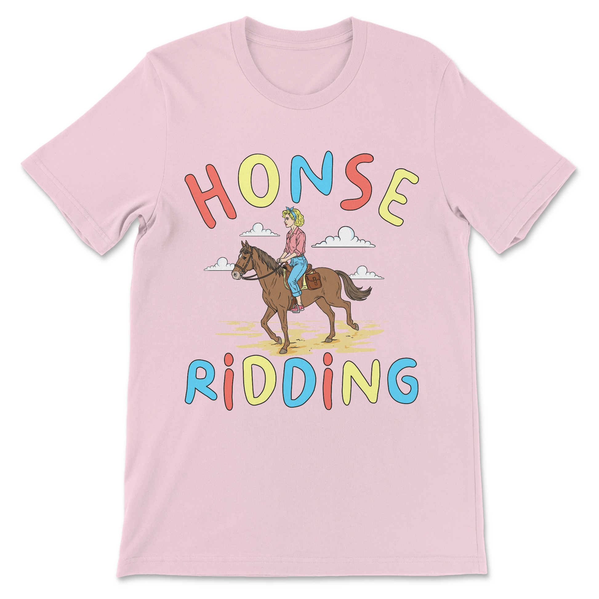 Dumb ironic Honse Ridding horse meme design on shirt