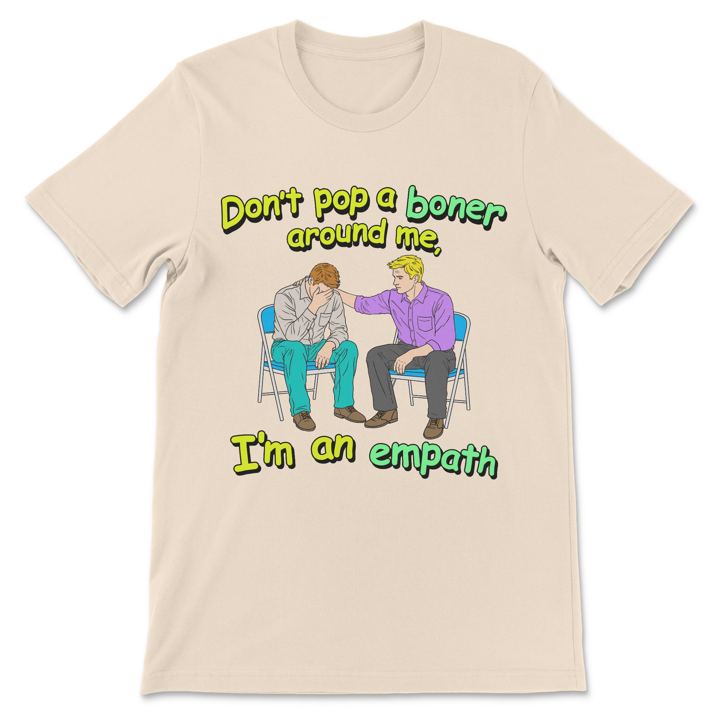 Explicit boner joke meme shirt with crude empath slogan
