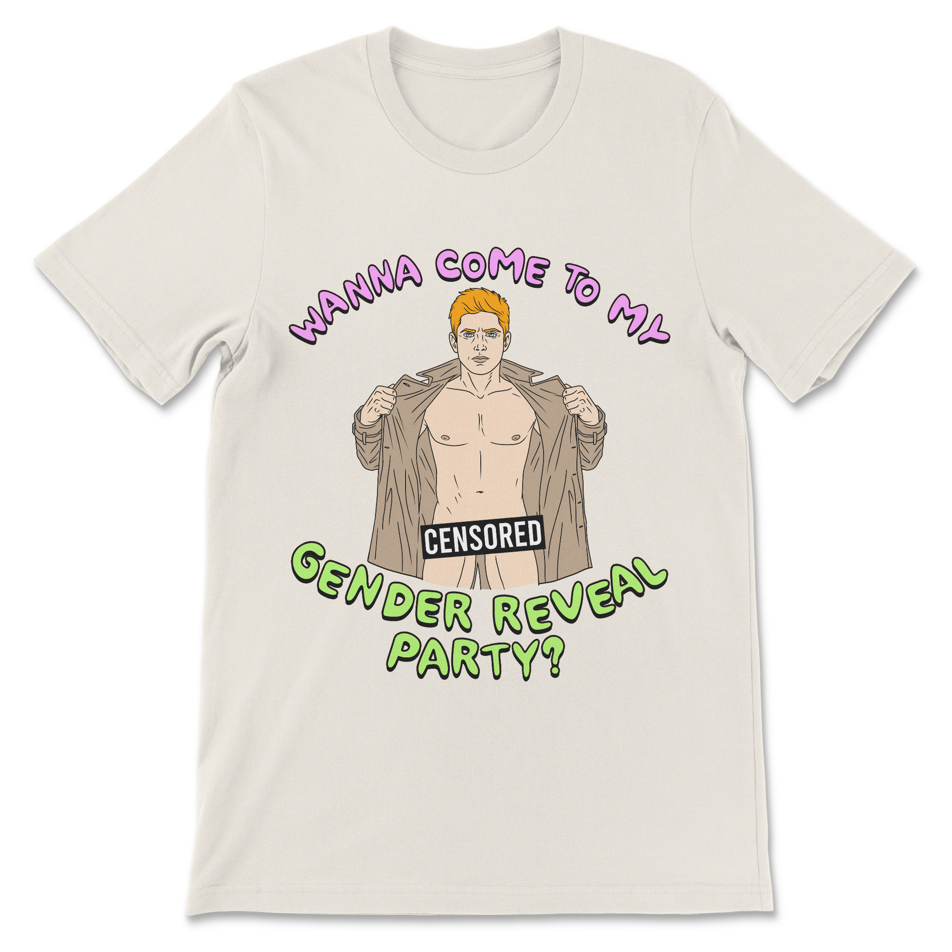 Dirty gender reveal flasher meme t-shirt explicit rude humor