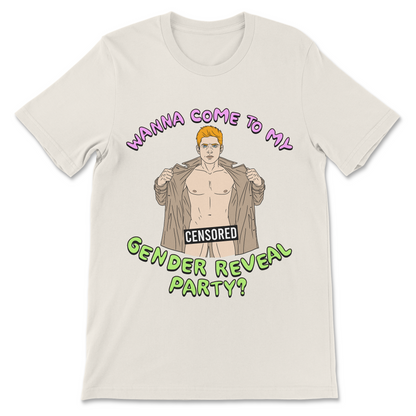 Dirty gender reveal flasher meme t-shirt explicit rude humor