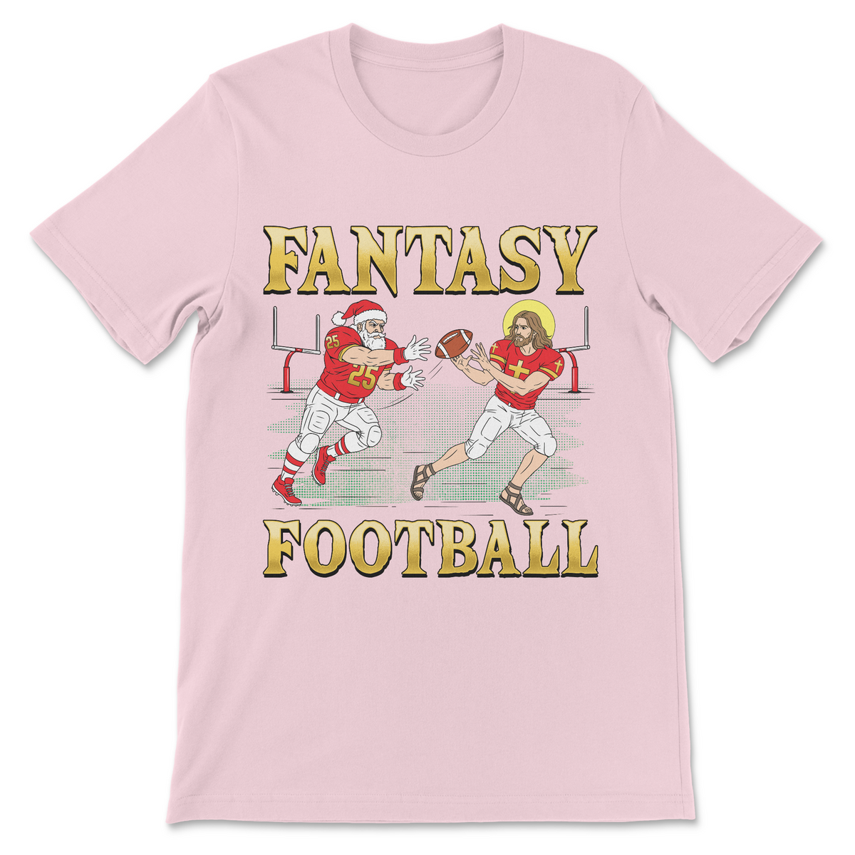 Fantasy Football Jesus and Santa funny meme shirt