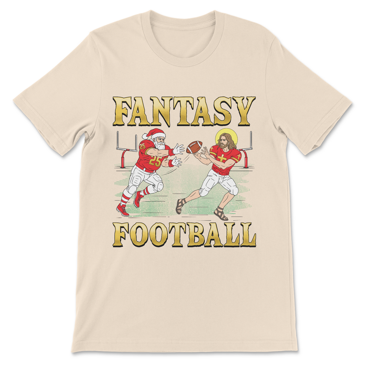 Fantasy Football shirt featuring Jesus playing Santa