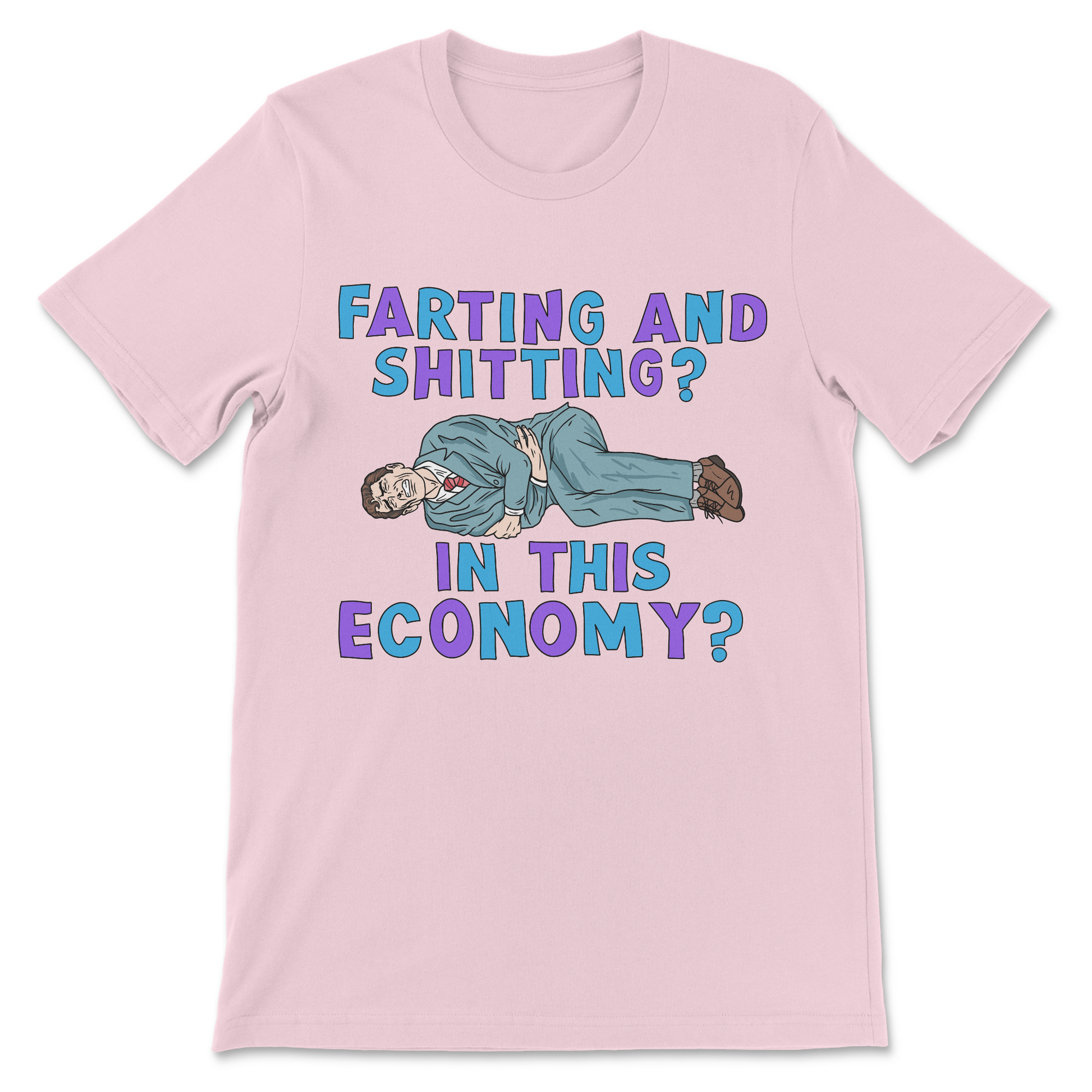 weird meme graphic tee farting and shitting economy joke
