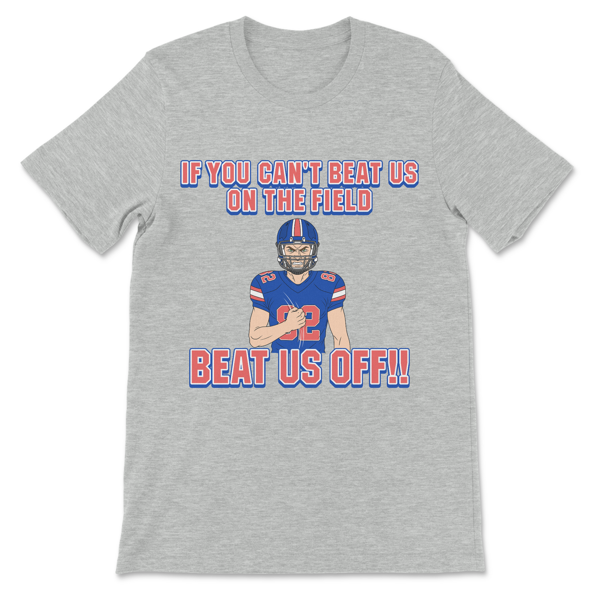 inappropriate football graphic tee with adult humor
