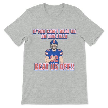 inappropriate football graphic tee with adult humor
