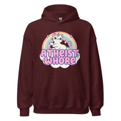 inappropriate atheist hoodie combining cute art and dark humor
