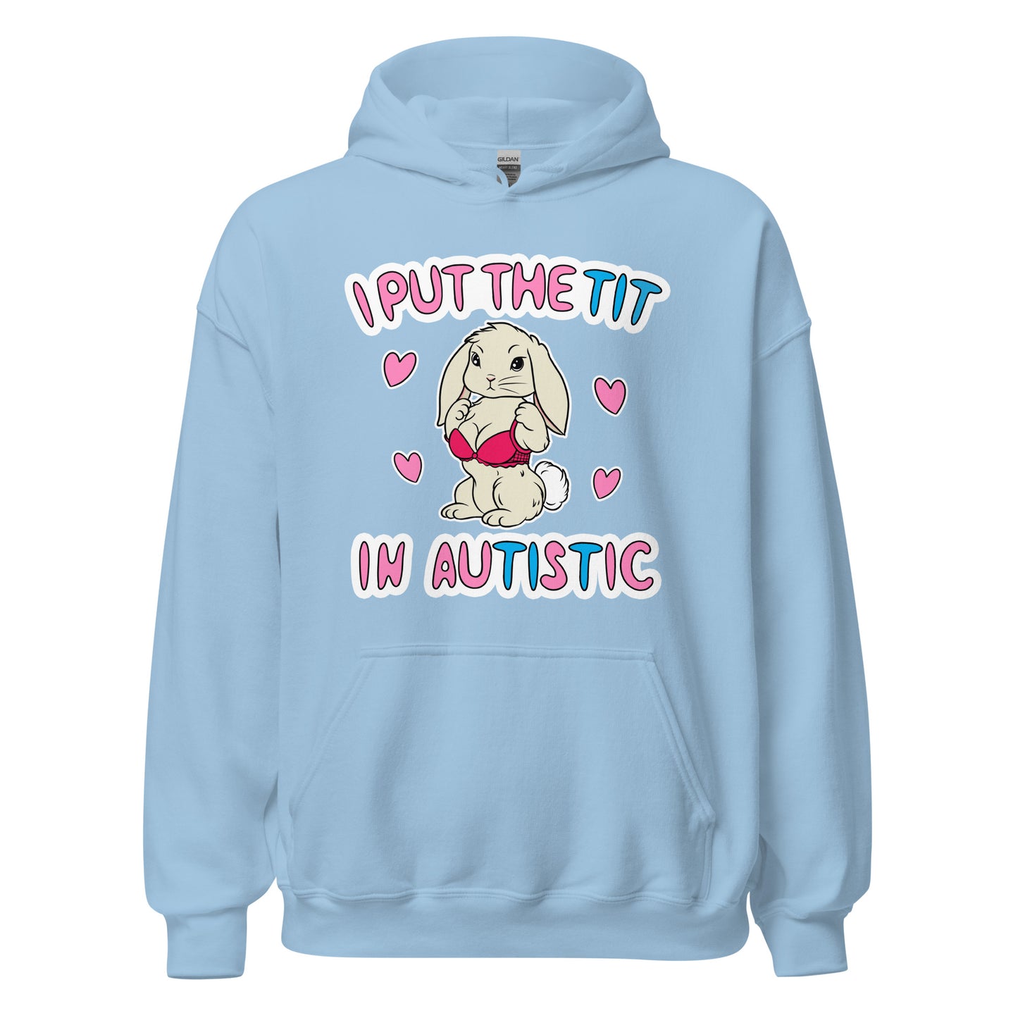 dirty autistic hoodie with a cute bunny, inappropriate hoodie for women 