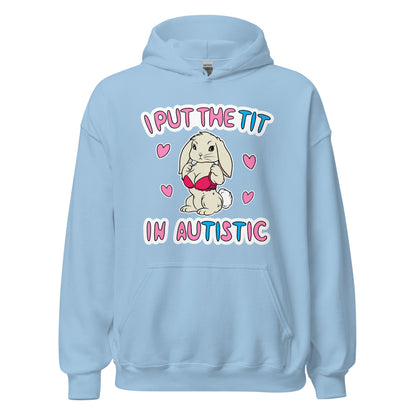 dirty autistic hoodie with a cute bunny, inappropriate hoodie for women 