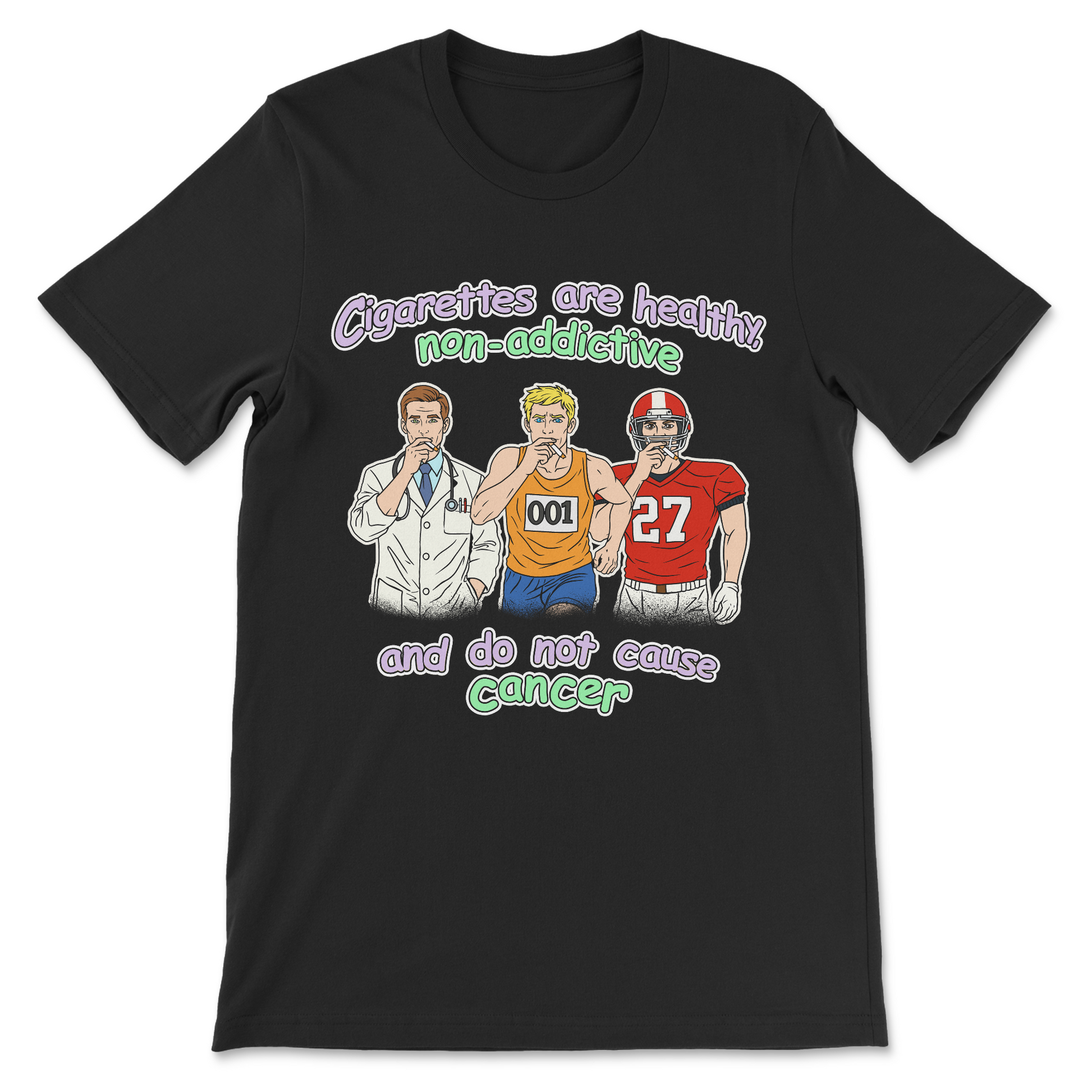 Cigarettes Are Healthy funny satire graphic shirt
