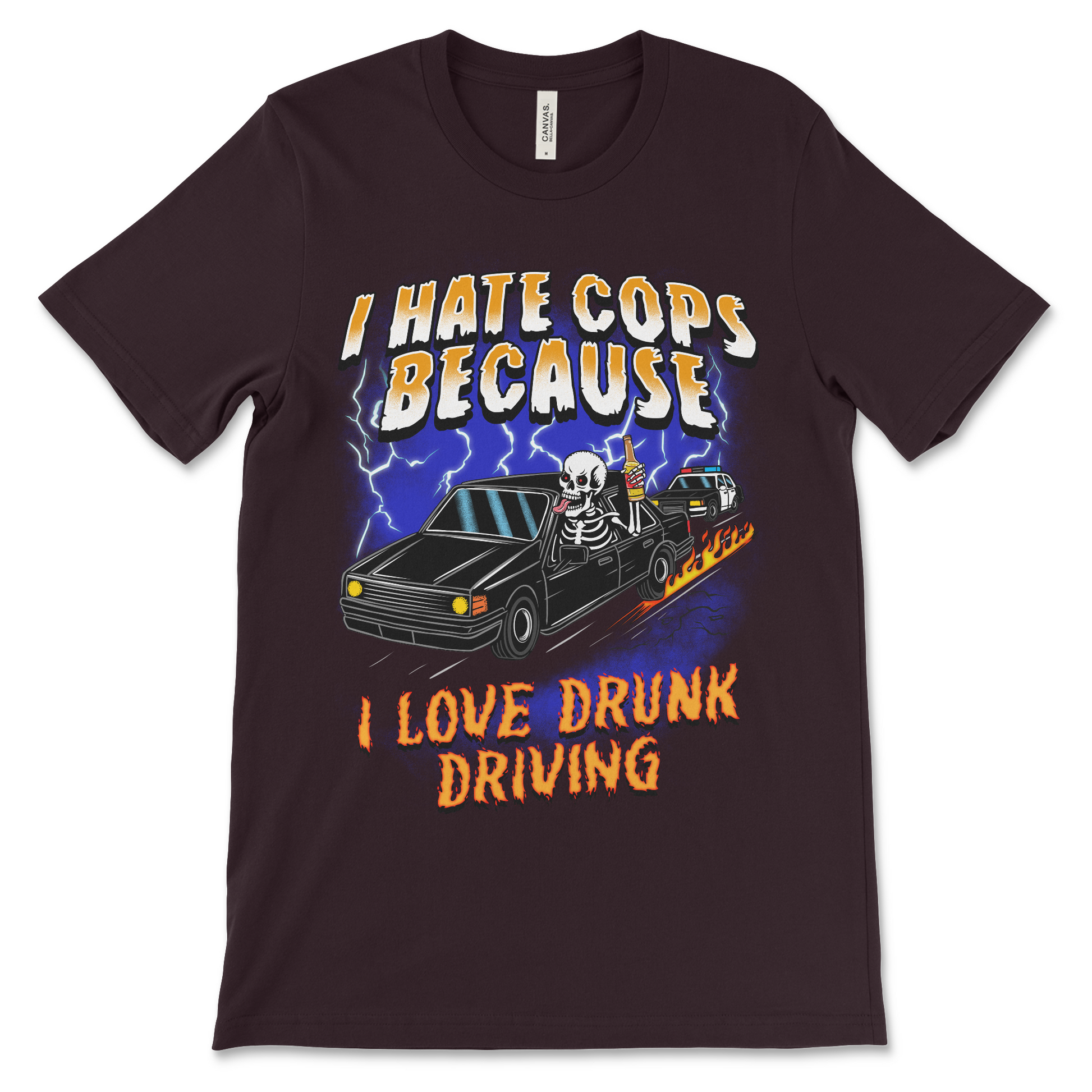 offensive hard tee with edgy and inappropriate slogan
