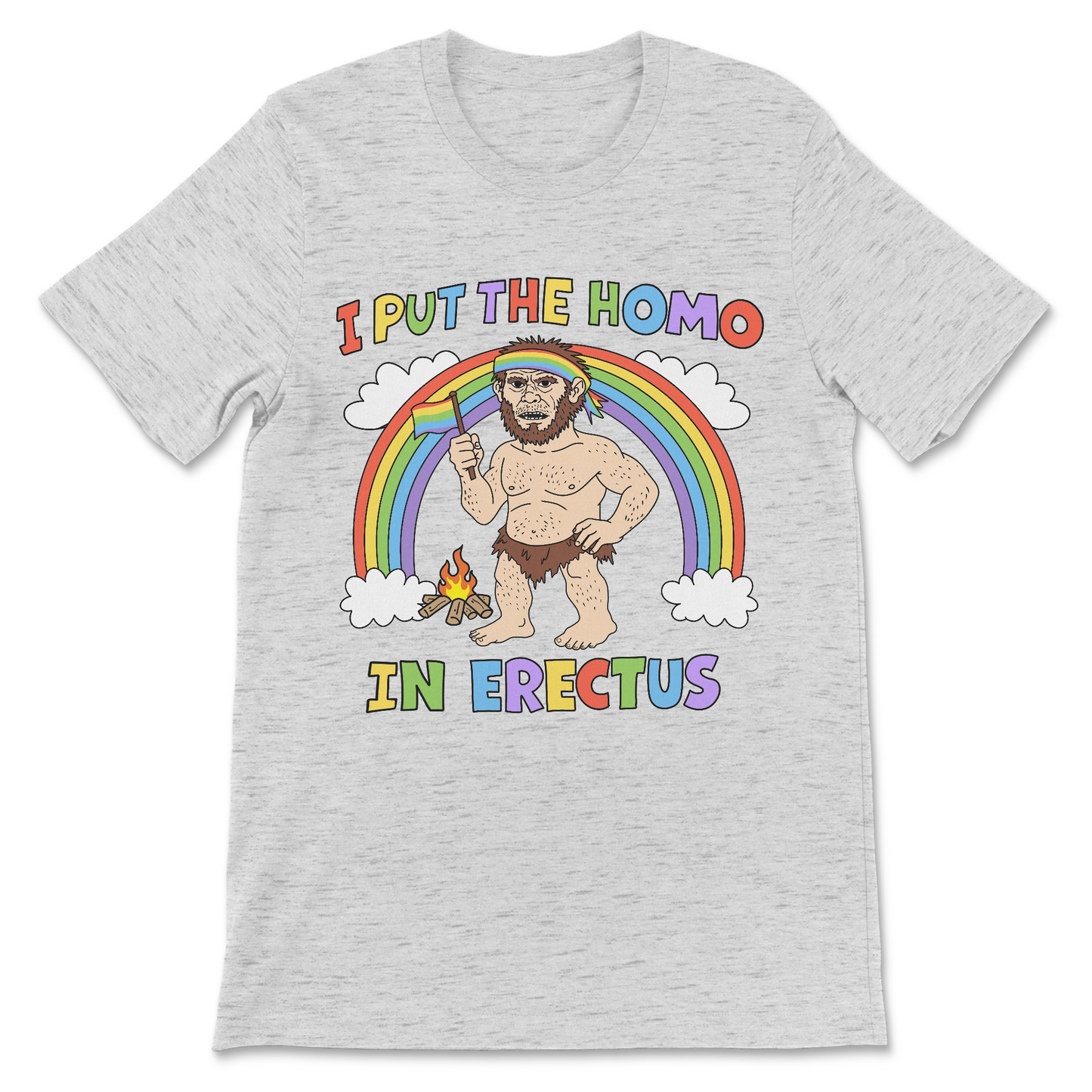 Queer adult joke tee inspired by human evolution
