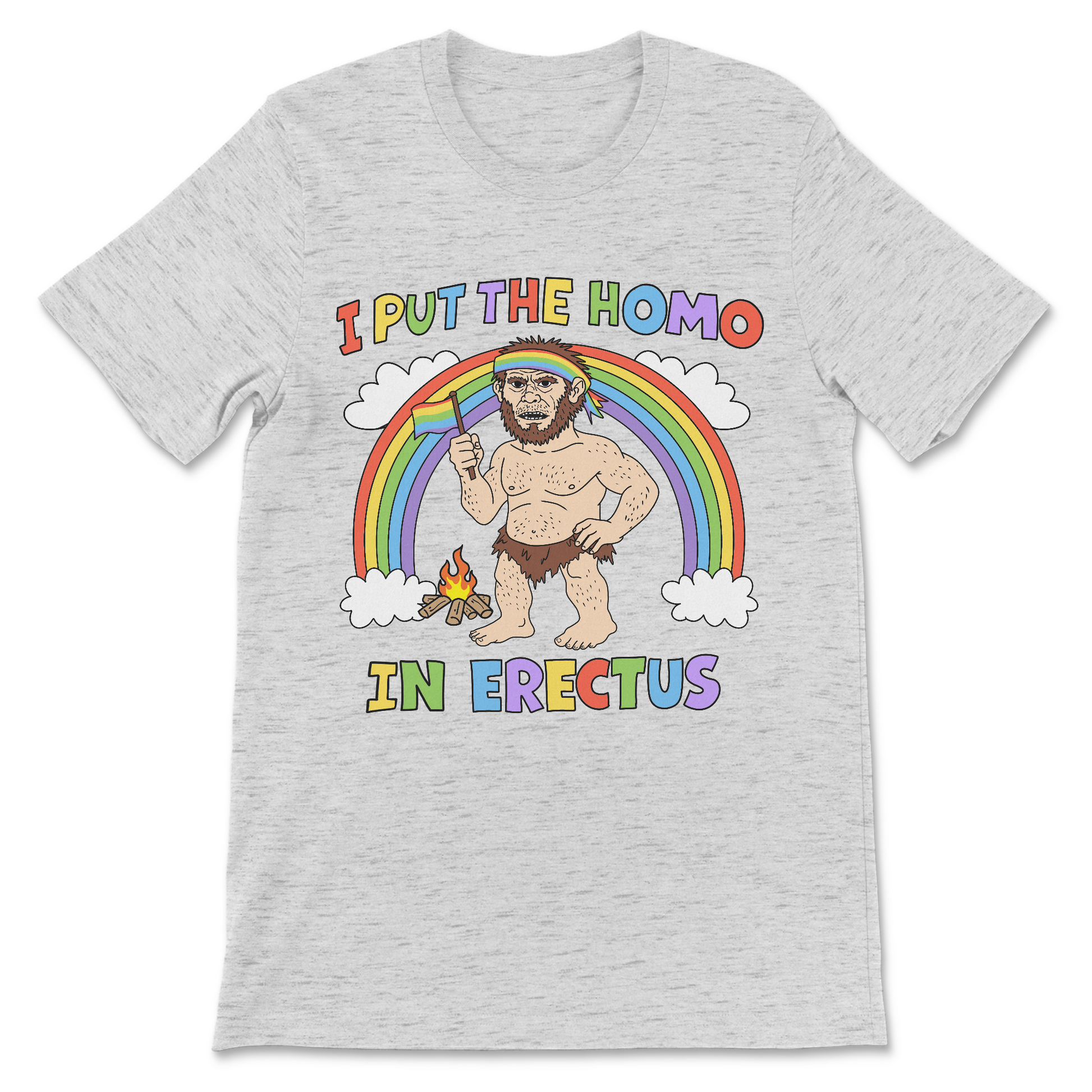 Queer adult joke tee inspired by human evolution
