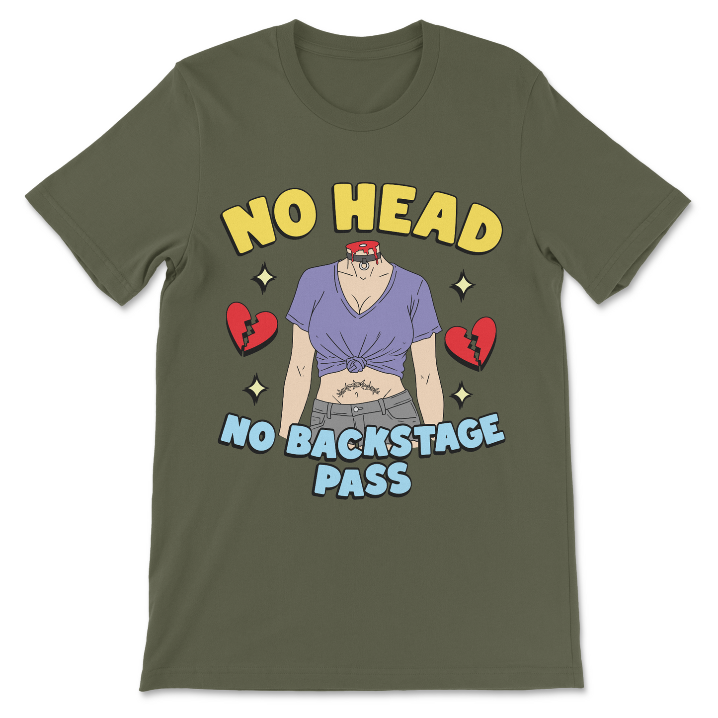 no head no backstage pass inappropriate groupie shirt
