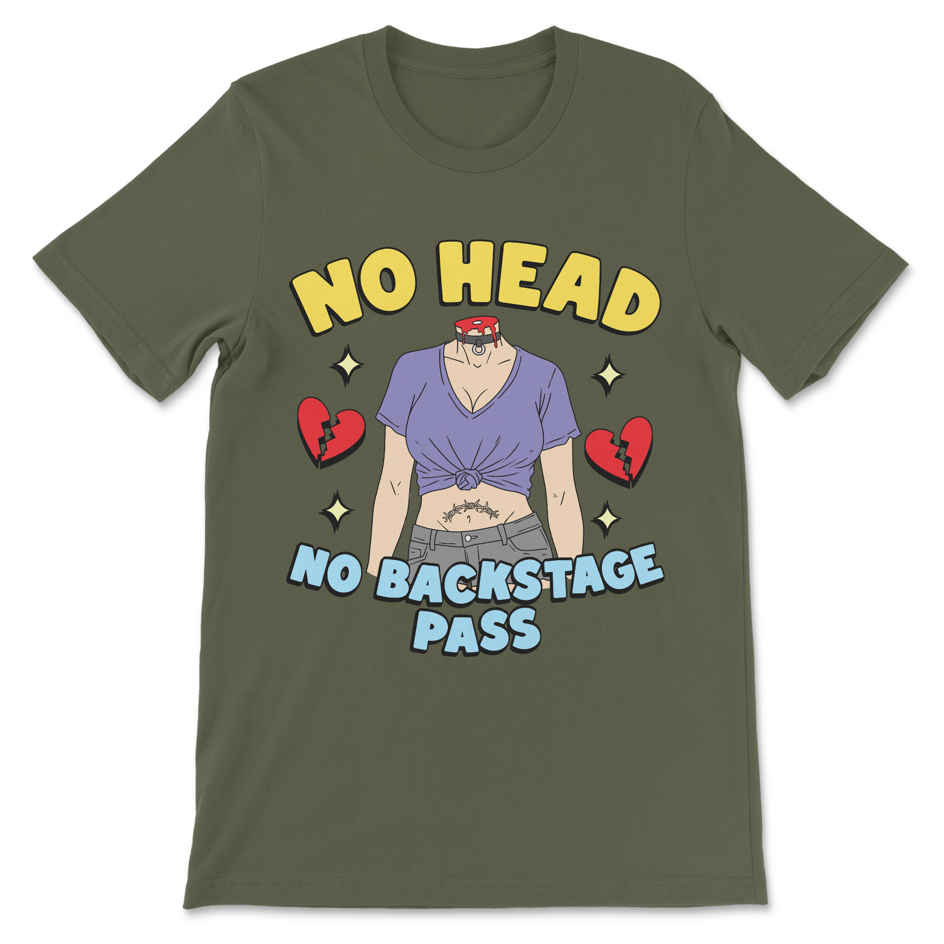 no head no backstage pass inappropriate groupie shirt