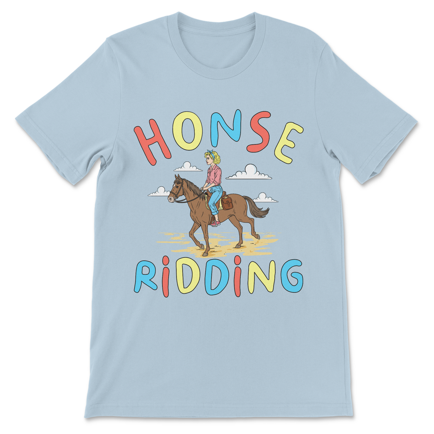 Hilarious misspelled horse riding meme graphic tee
